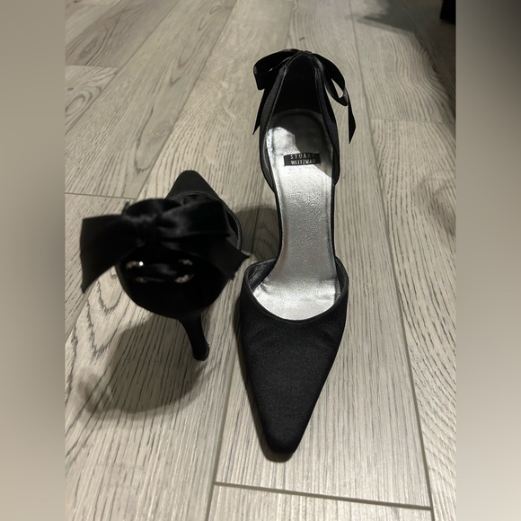Stuart Weitzman Shoes - Stuart Weitzman Black Heels with Satin Bow